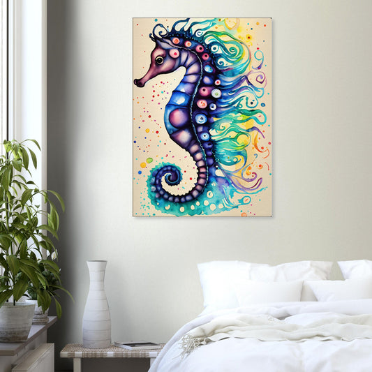 Sea Horse #1 Water Color Canvas Print by Posterify Design - Posterify