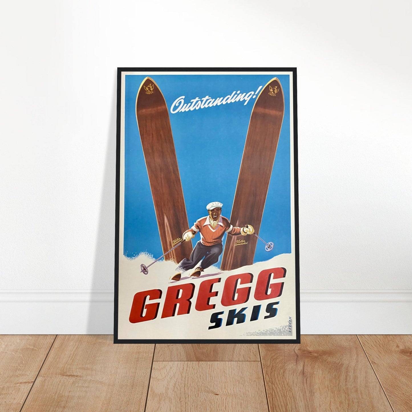 Skis Vintage Poster Reprint on Premium Matte Paper - Posterify