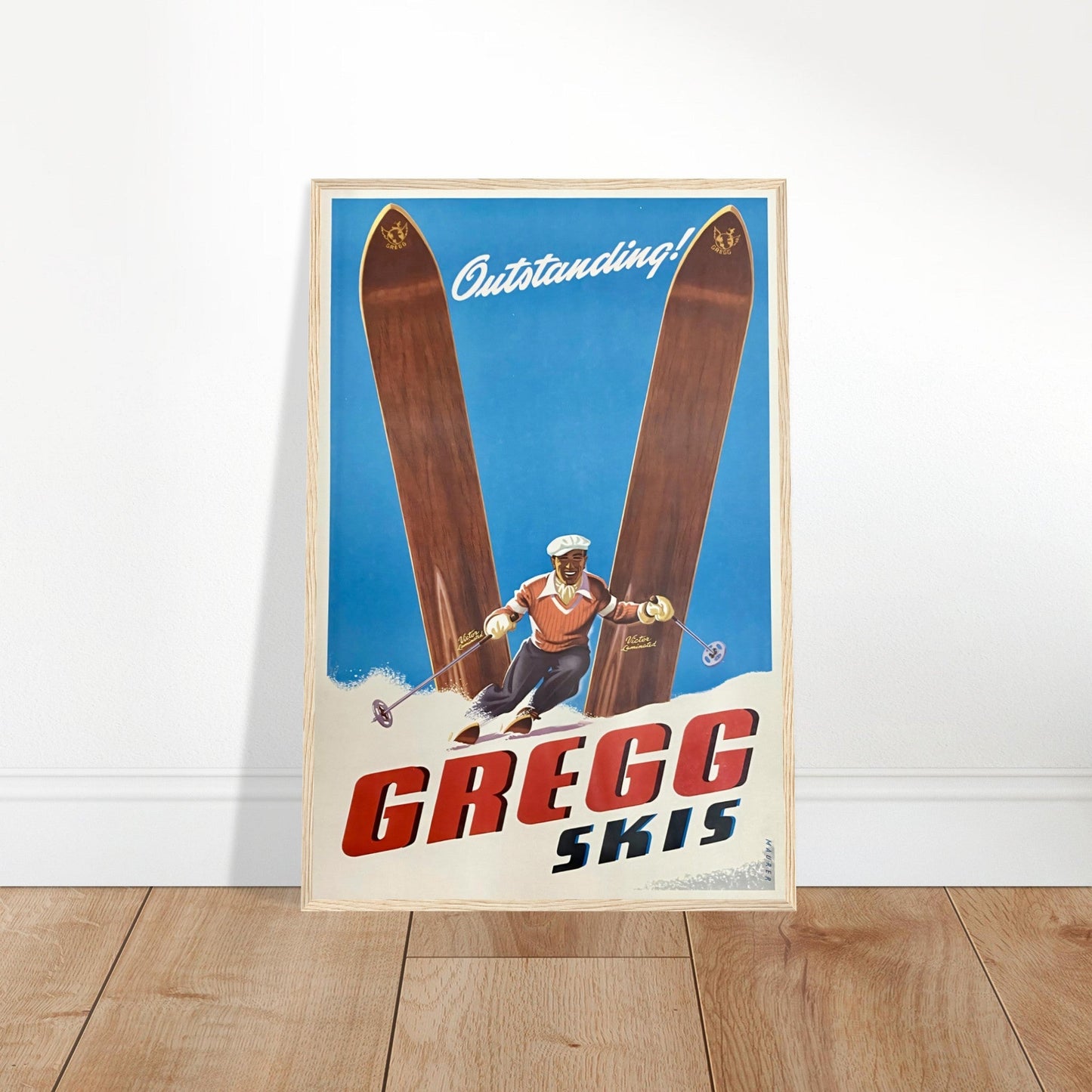 Skis Vintage Poster Reprint on Premium Matte Paper - Posterify