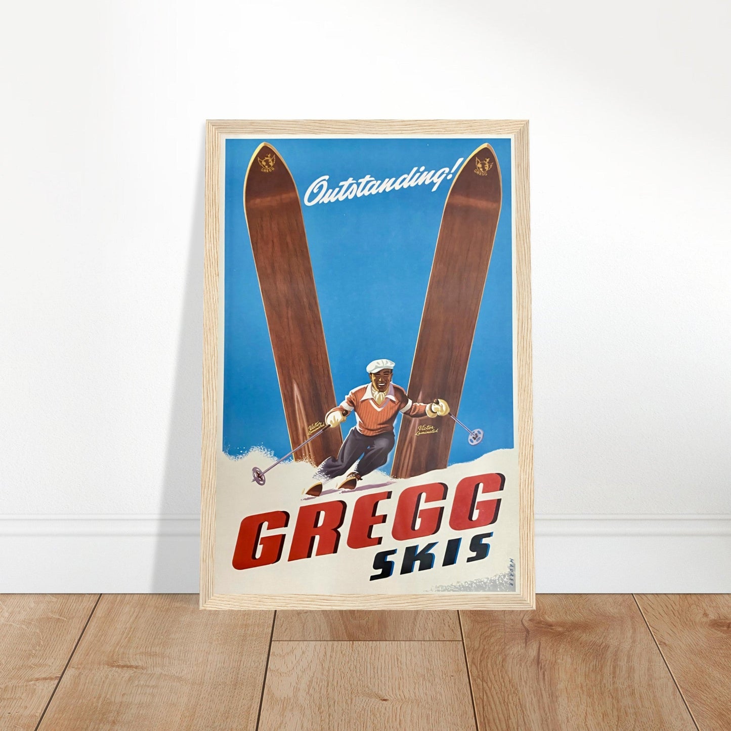 Skis Vintage Poster Reprint on Premium Matte Paper - Posterify