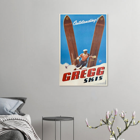 Skis Vintage Poster Reprint on Premium Matte Paper - Posterify