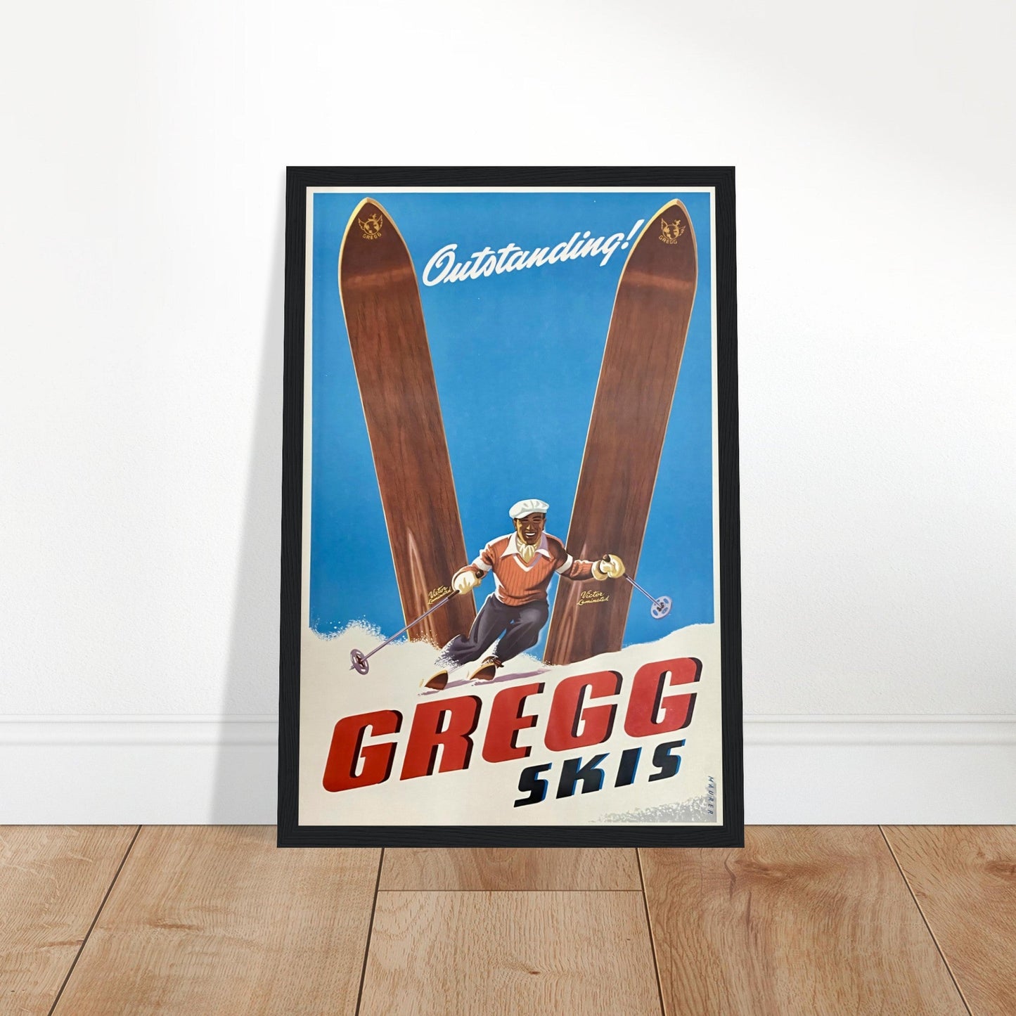 Skis Vintage Poster Reprint on Premium Matte Paper - Posterify