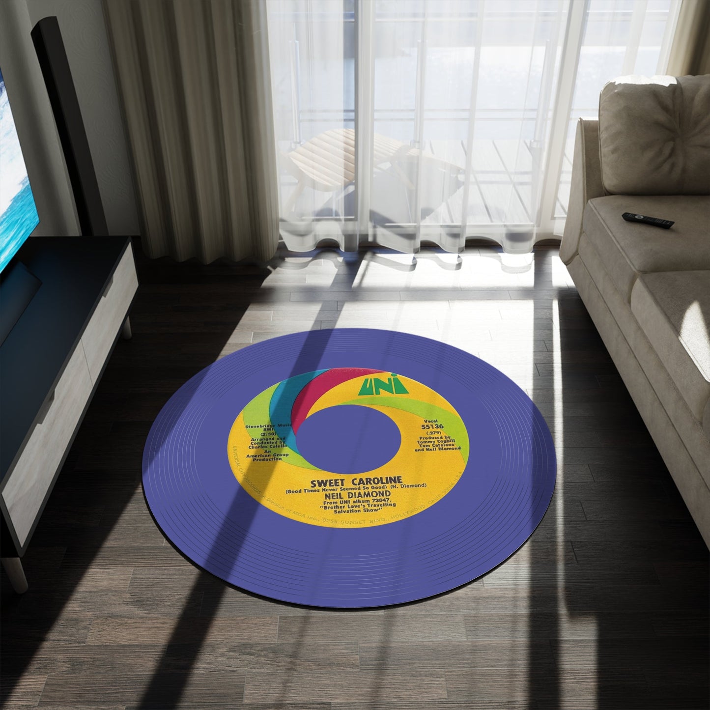 Sweet Caroline, Neil Diamond, Vinyl Record Single Mat (Customize a mat on request) - Posterify