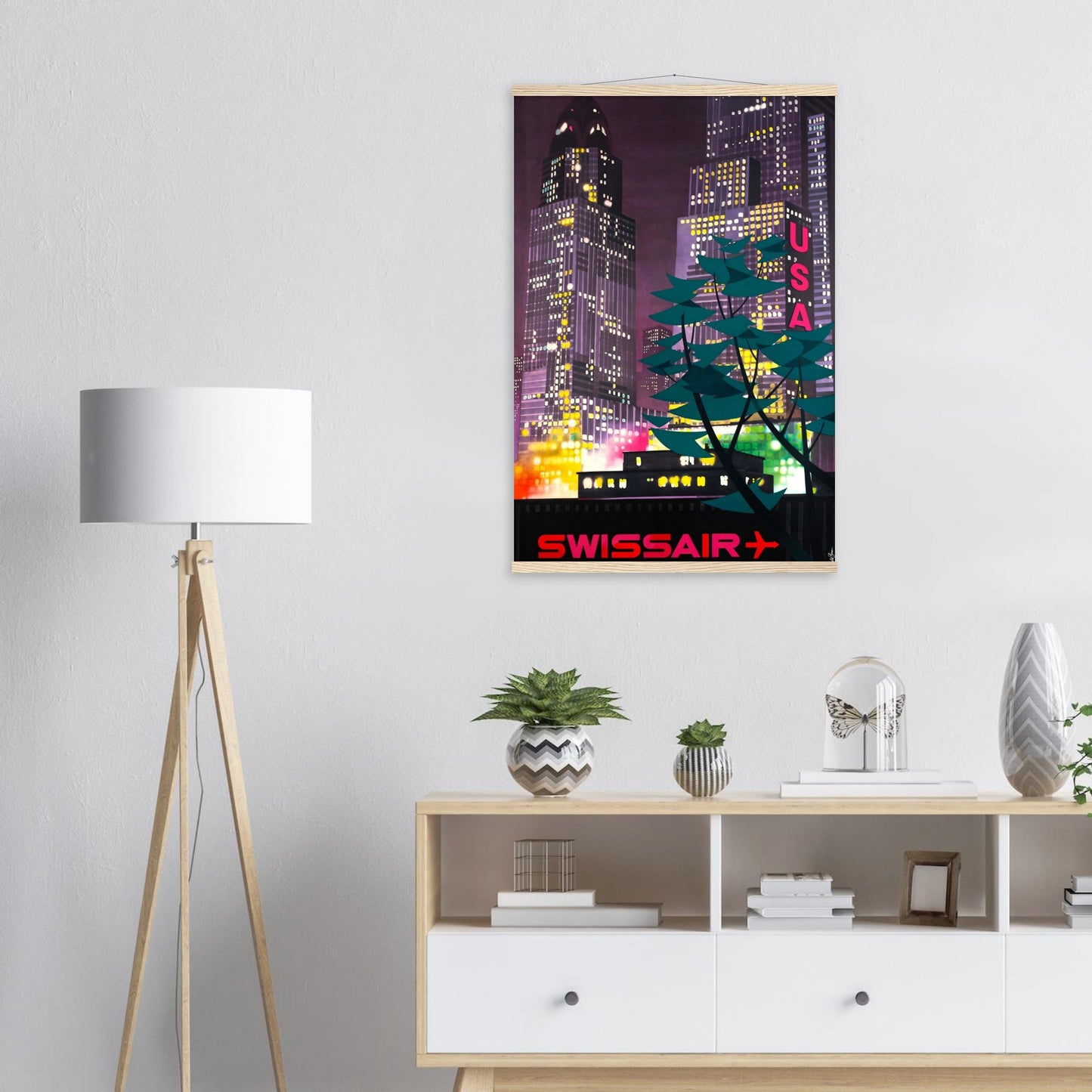 Swiss Air 'New York' Vintage Reprint Poster Wall art - Posterify