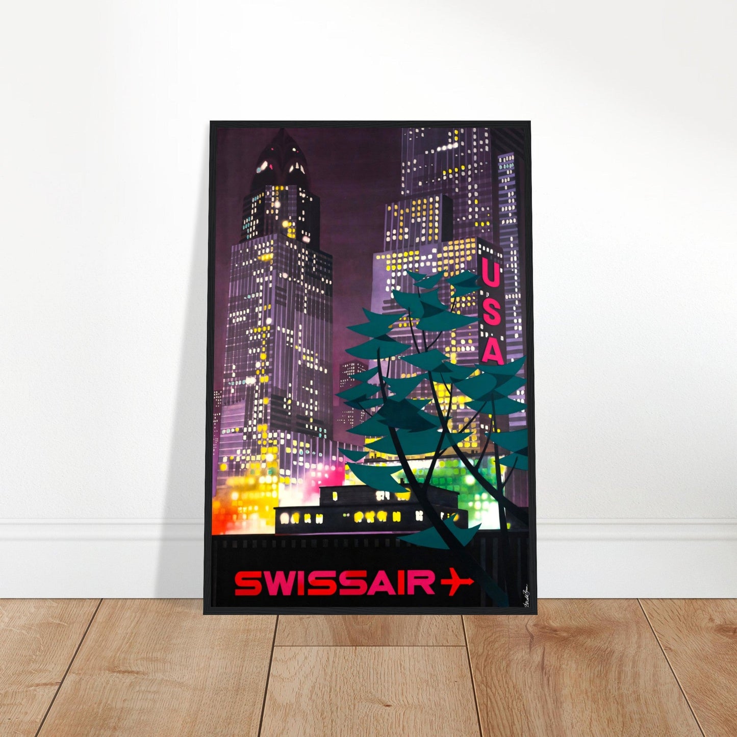 Swiss Air 'New York' Vintage Reprint Poster Wall art - Posterify