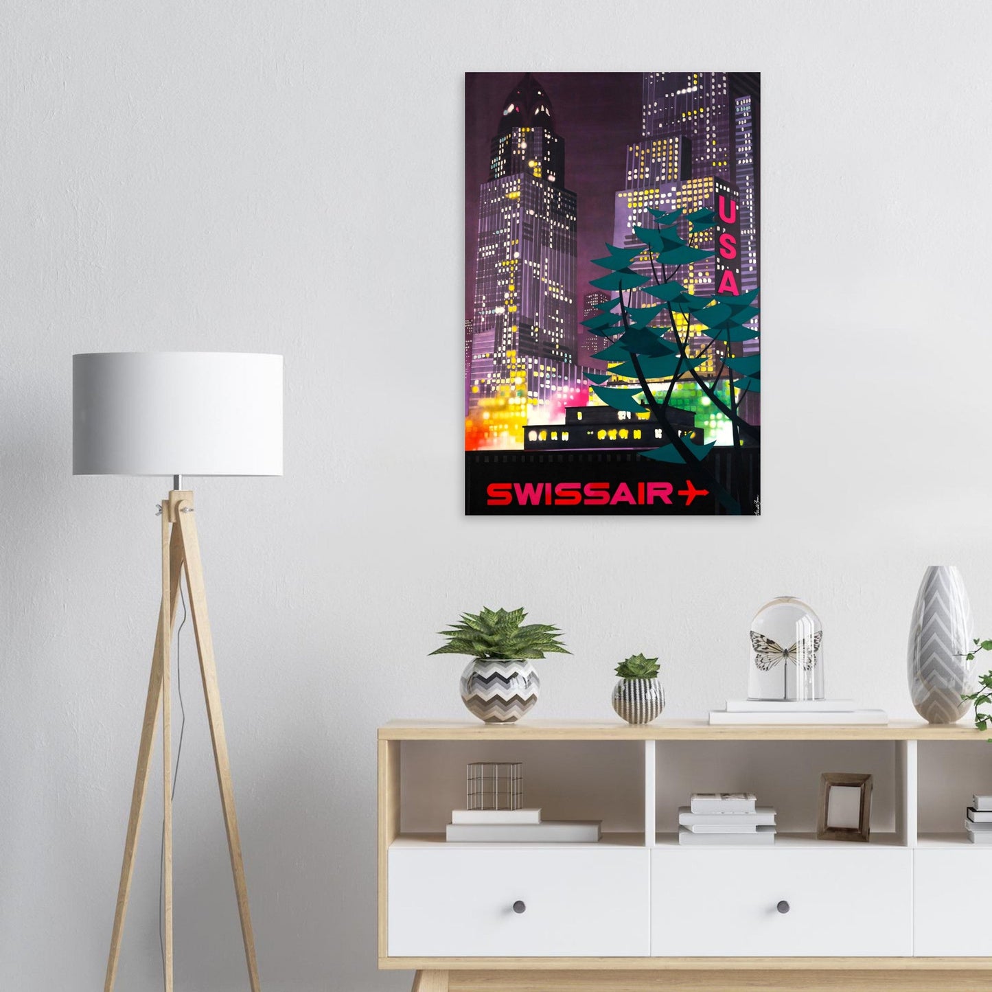 Swiss Air 'New York' Vintage Reprint Poster Wall art - Posterify