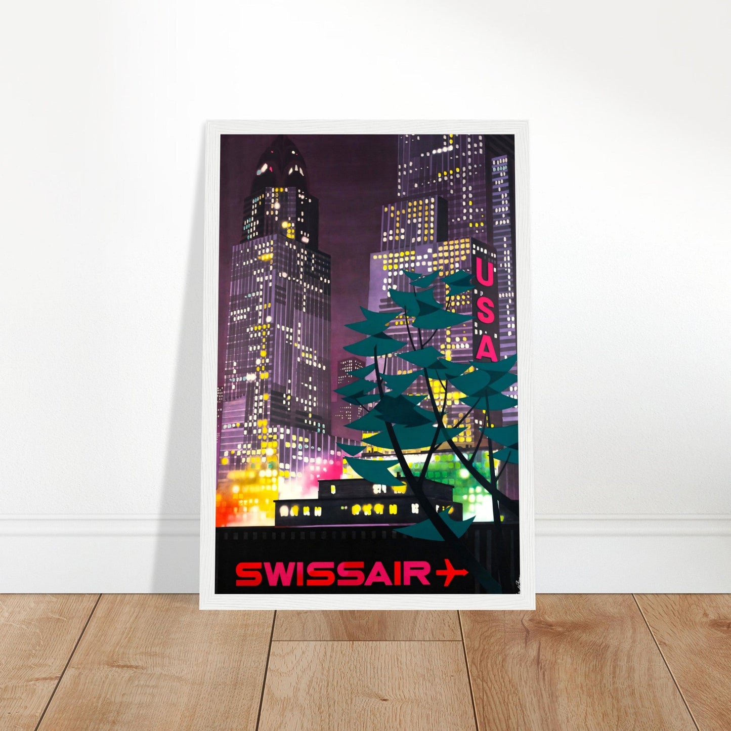 Swiss Air 'New York' Vintage Reprint Poster Wall art - Posterify