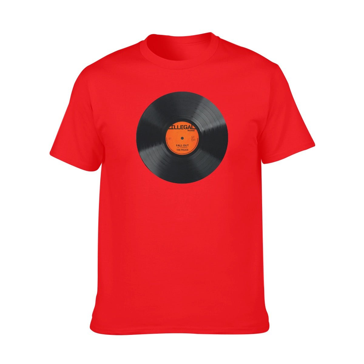 The Police, Fall Out, vinyl Record Men's O - neck Short Sleeve T - Shirt | 180GSM Cotton (DTF) - Posterify