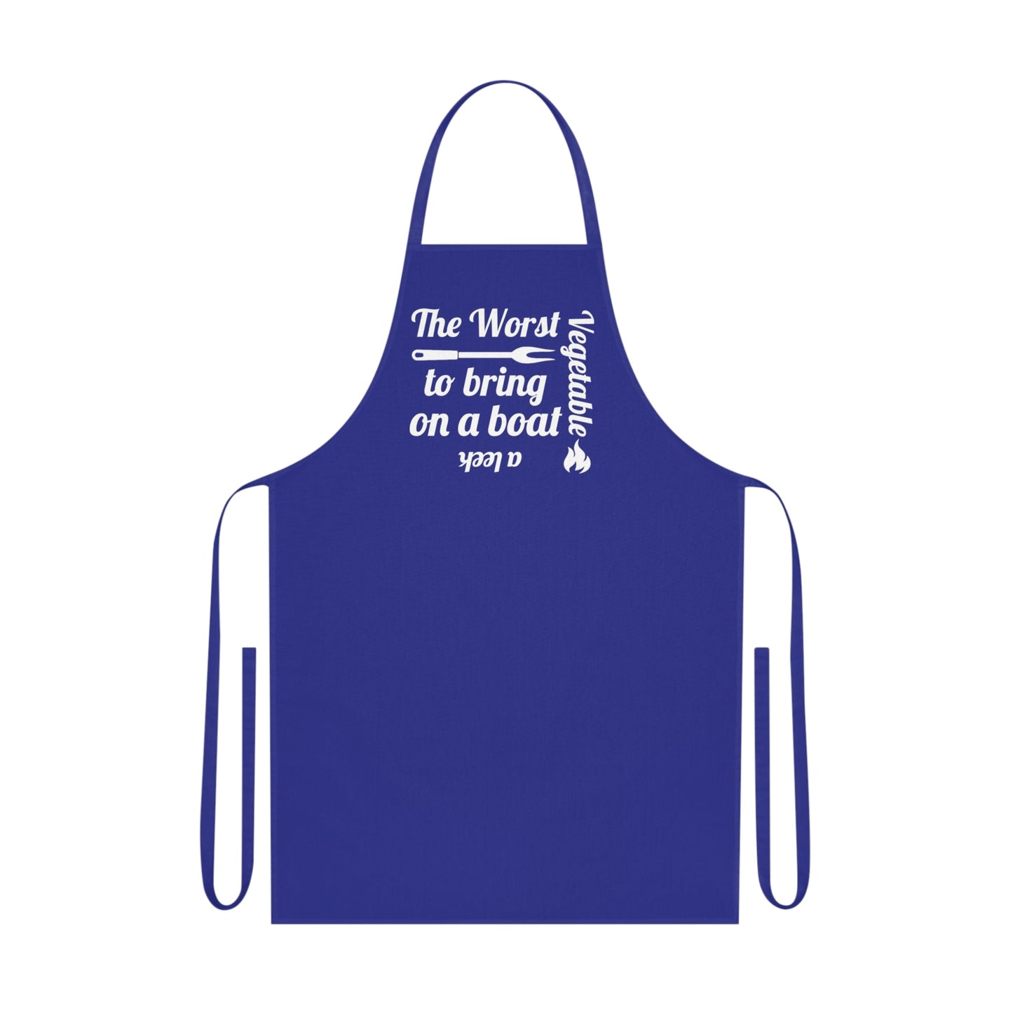 The worst vegetable to bring on a boat, a leek, Cotton Apron - Posterify