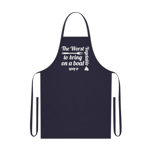 The worst vegetable to bring on a boat, a leek, Cotton Apron - Posterify