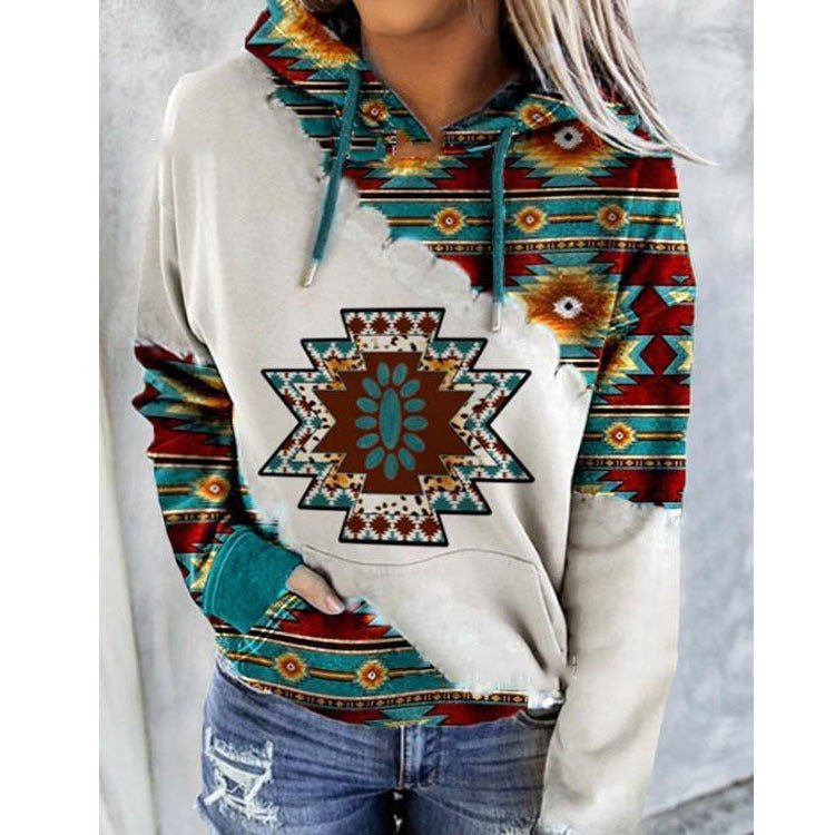 Top Autumn and Winter New Women's National Style Printed Sweater - Posterify