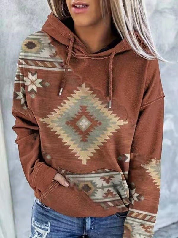 Top Autumn and Winter New Women's National Style Printed Sweater - Posterify