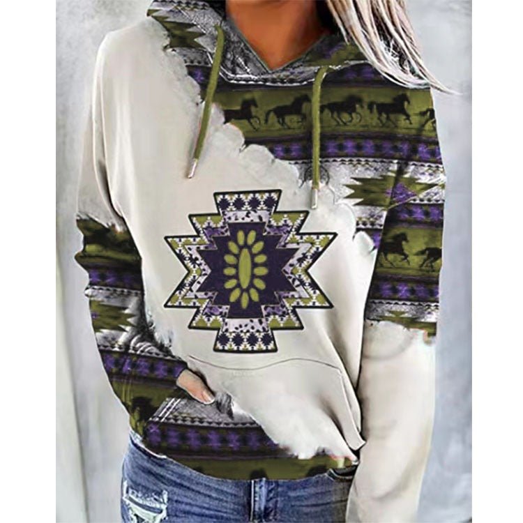 Top Autumn and Winter New Women's National Style Printed Sweater - Posterify