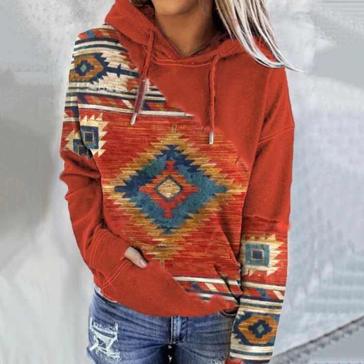 Top Autumn and Winter New Women's National Style Printed Sweater - Posterify