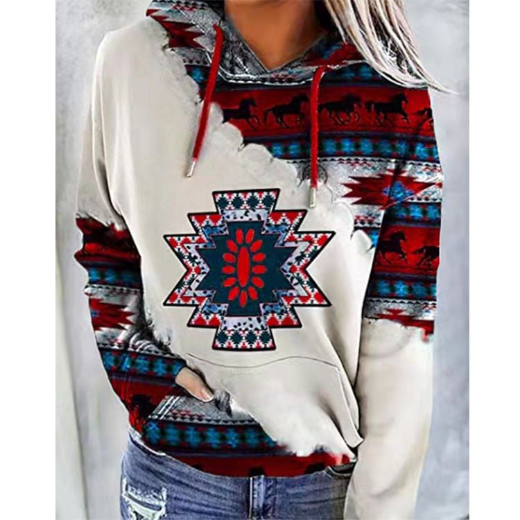 Top Autumn and Winter New Women's National Style Printed Sweater - Posterify