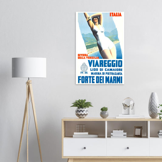 Viareggio Vintage Poster Reprint on Premium matte paper - Posterify