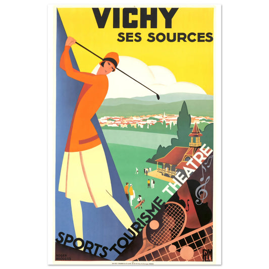 Vichy Vintage poster reprint on Premium Matte Paper - Posterify