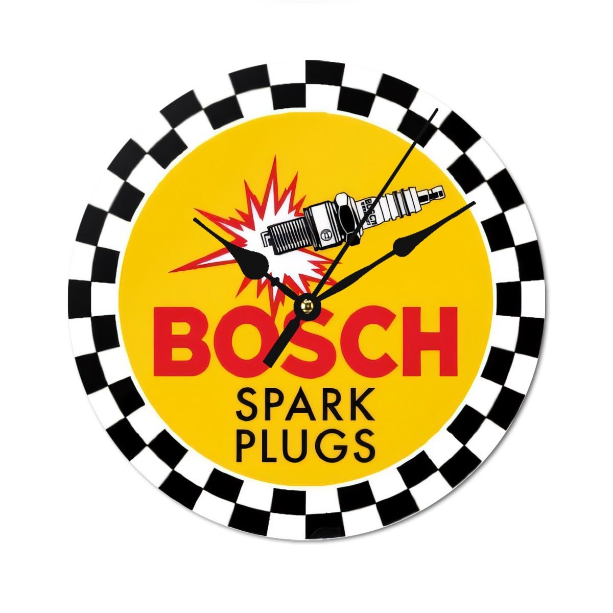 Vintage Bosch Spark Plug Wooden Clock - Posterify