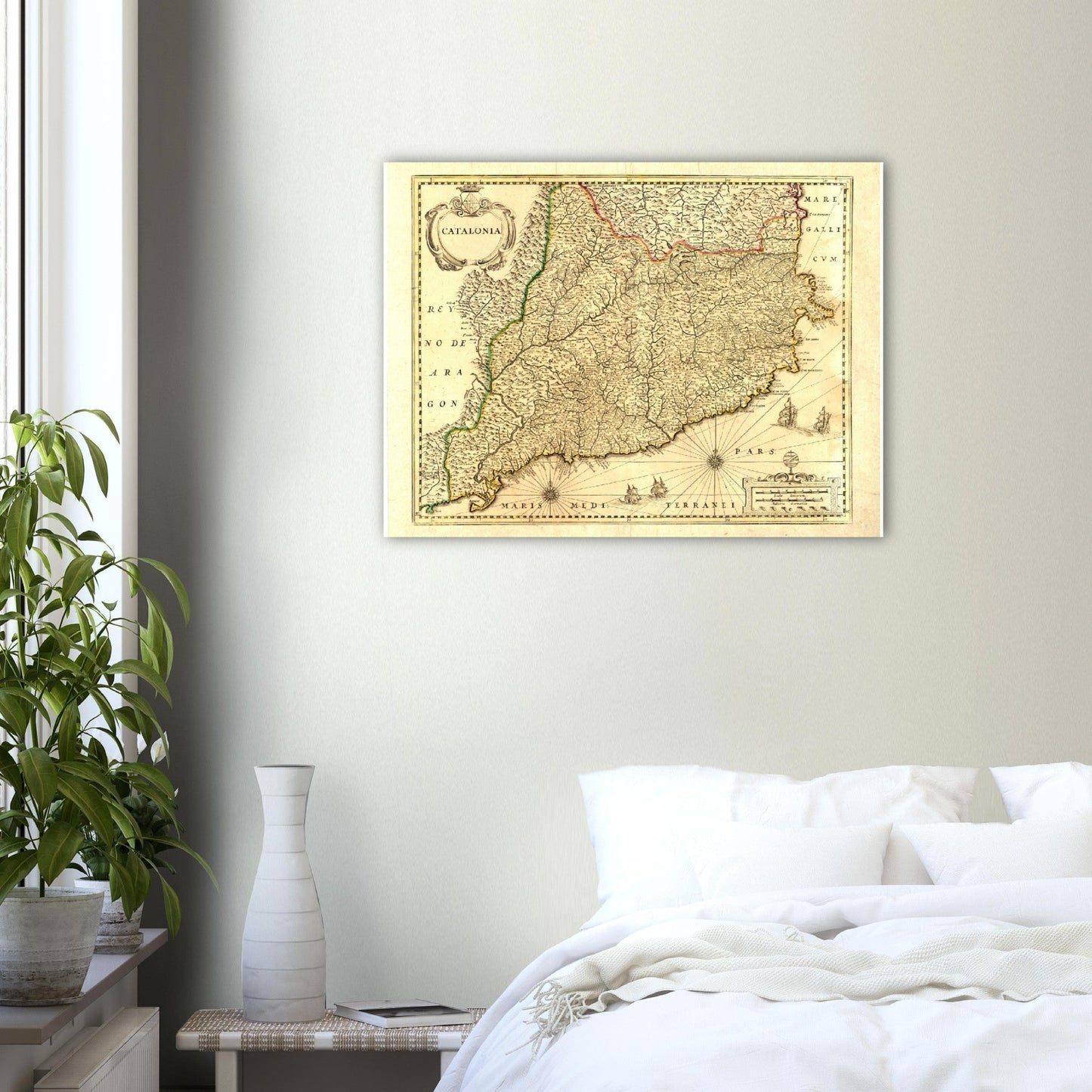 Vintage Catalonia Map 1638 Reprint on Premium Matte Paper - Posterify