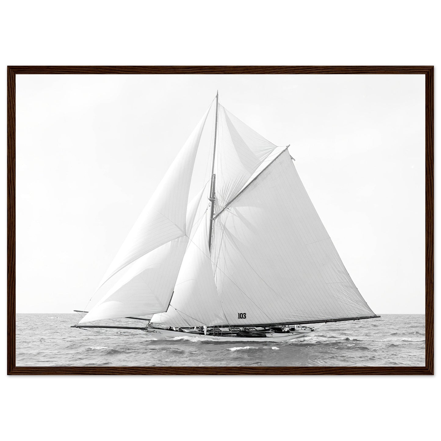 Vintage Classic Sailboat Photo - Classic Matte Paper Wooden Framed Poster - Posterify