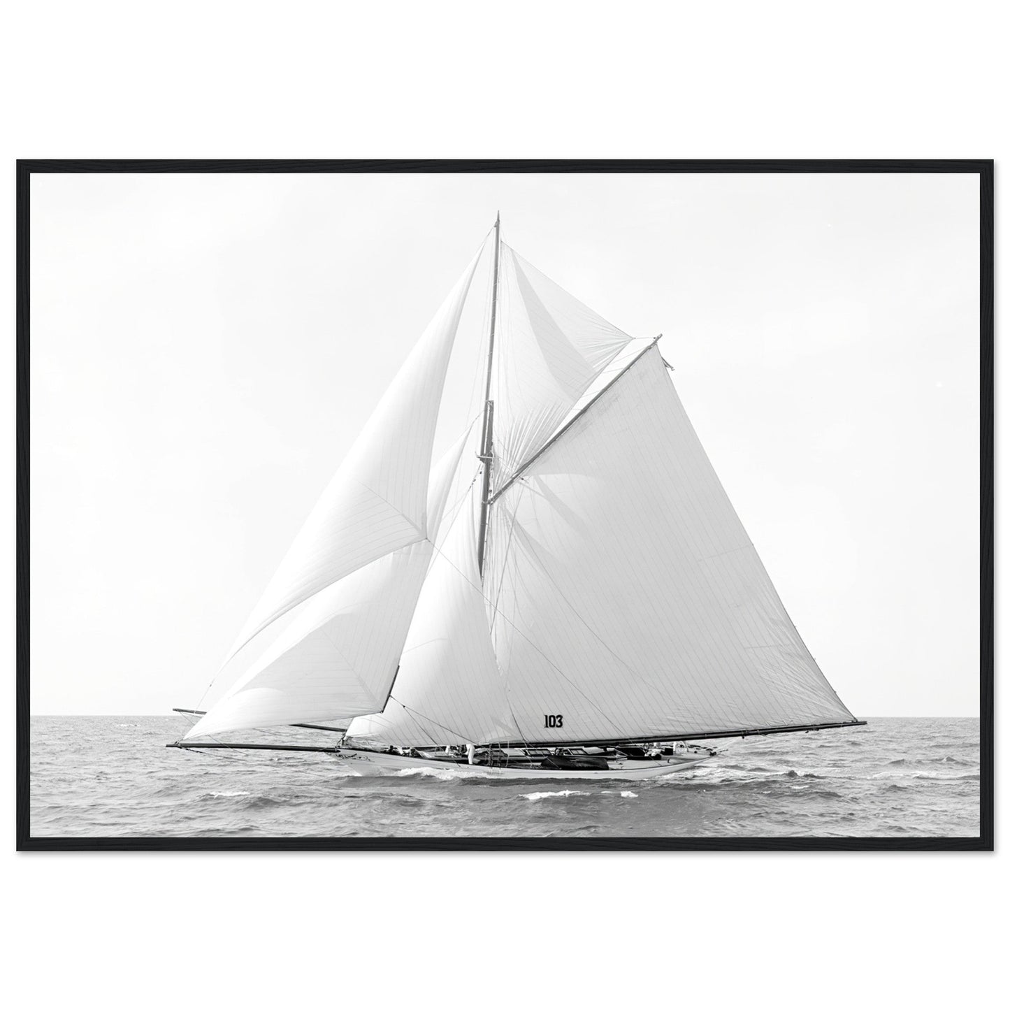 Vintage Classic Sailboat Photo - Classic Matte Paper Wooden Framed Poster - Posterify