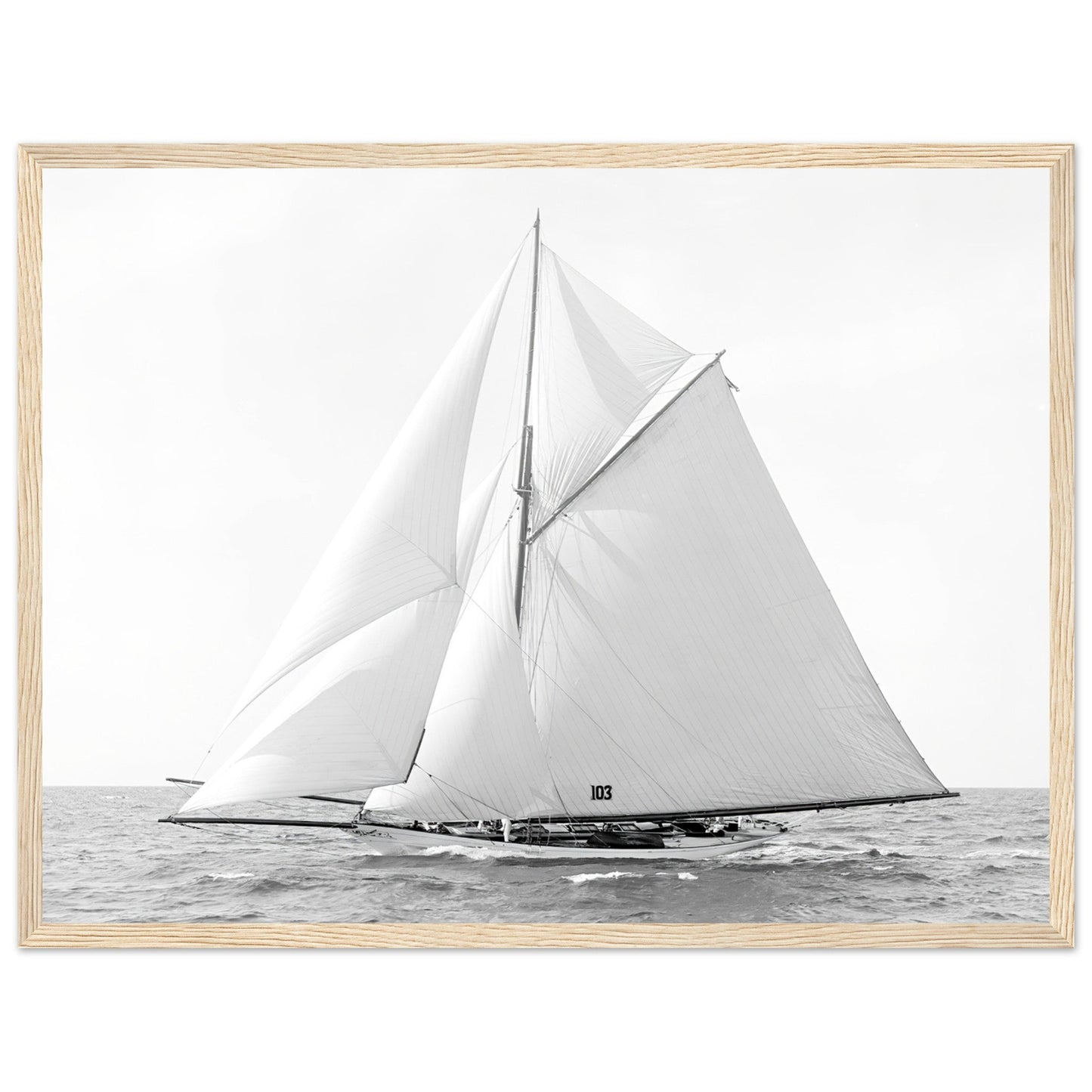 Vintage Classic Sailboat Photo - Classic Matte Paper Wooden Framed Poster - Posterify