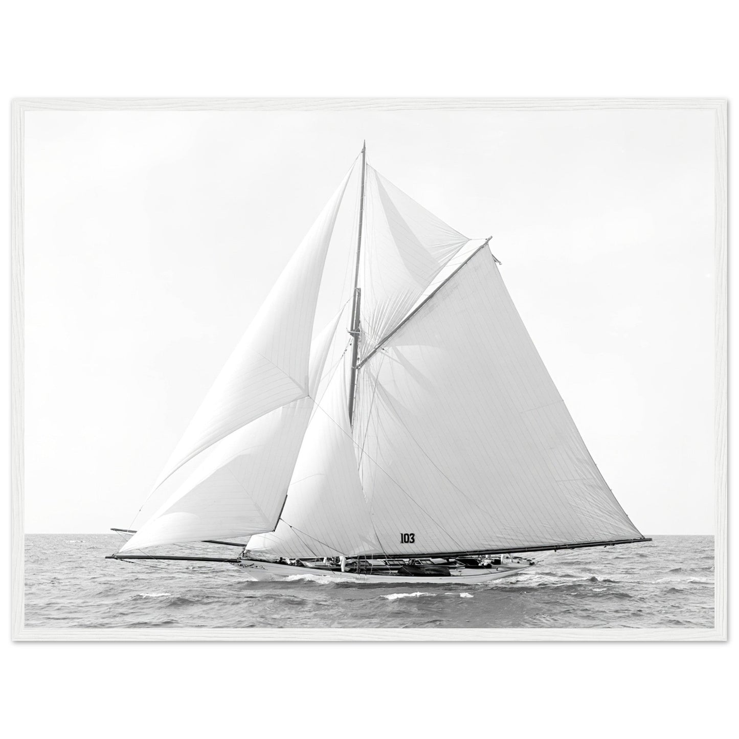 Vintage Classic Sailboat Photo - Classic Matte Paper Wooden Framed Poster - Posterify