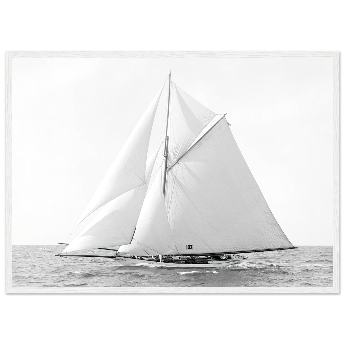 Vintage Classic Sailboat Photo - Classic Matte Paper Wooden Framed Poster - Posterify