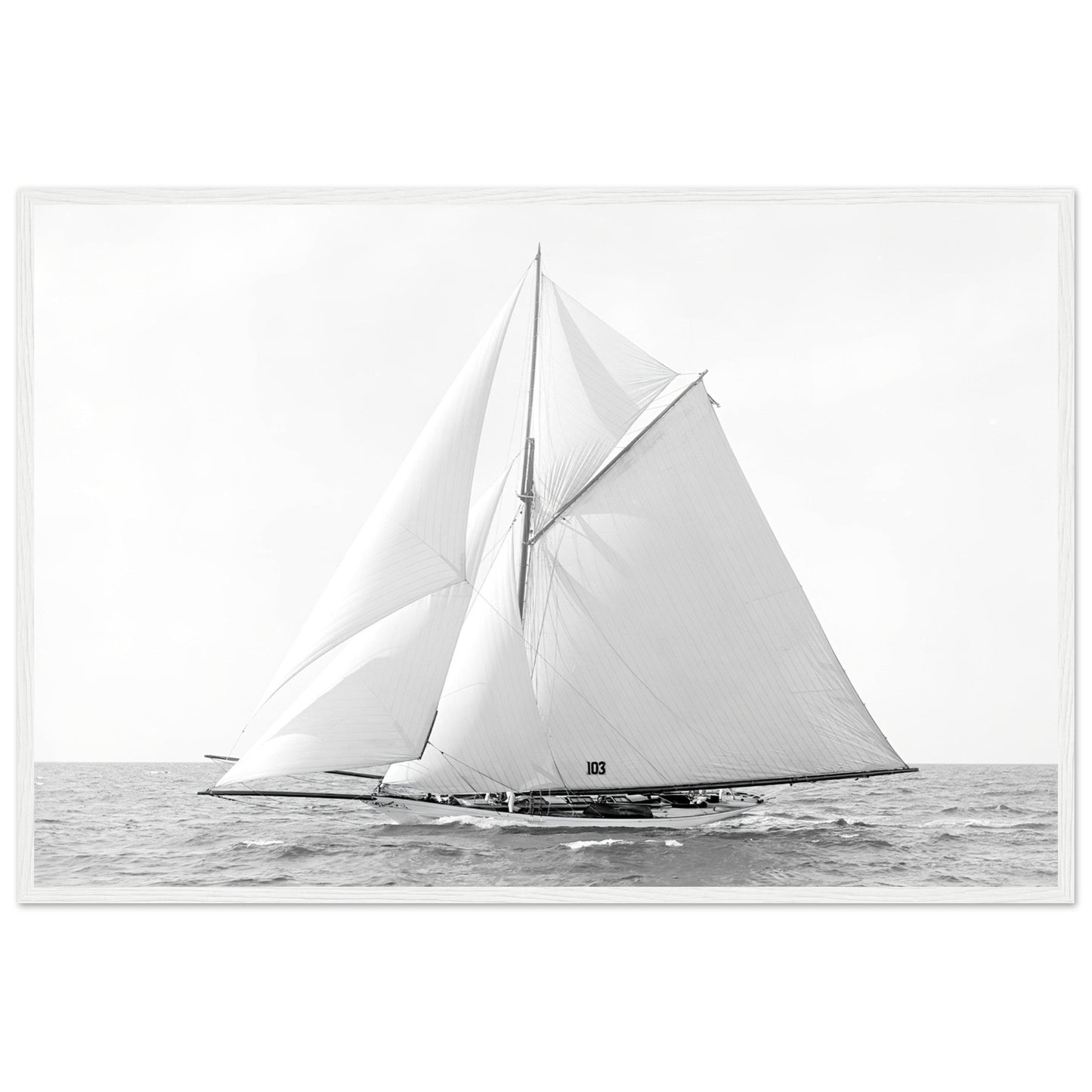 Vintage Classic Sailboat Photo - Classic Matte Paper Wooden Framed Poster - Posterify