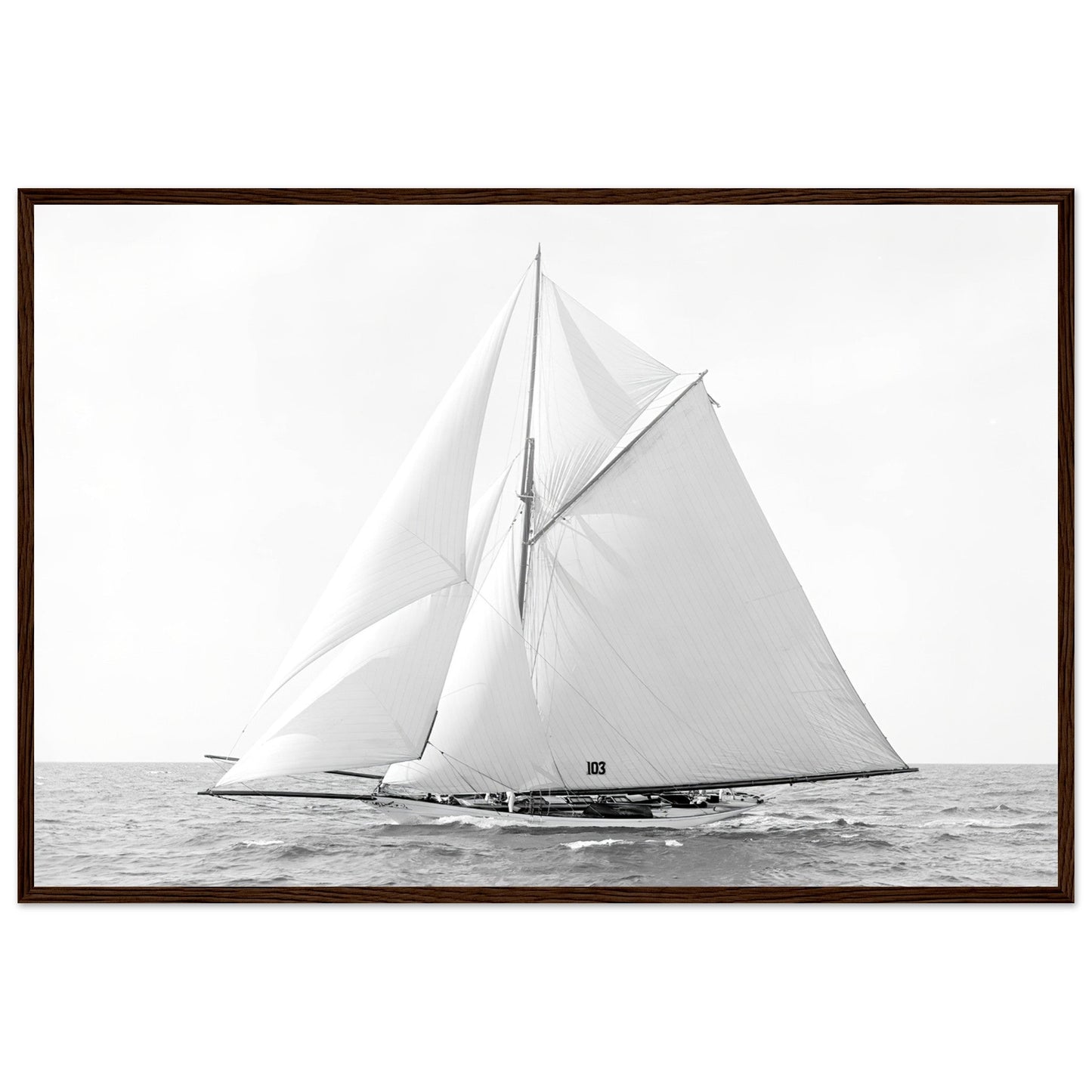 Vintage Classic Sailboat Photo - Classic Matte Paper Wooden Framed Poster - Posterify