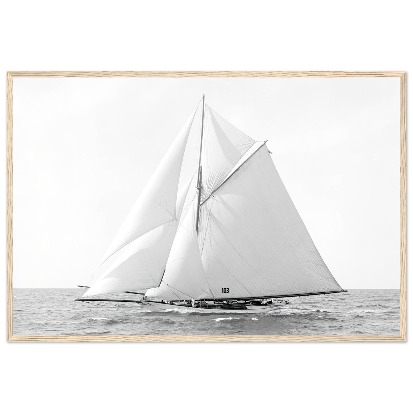 Vintage Classic Sailboat Photo - Classic Matte Paper Wooden Framed Poster - Posterify