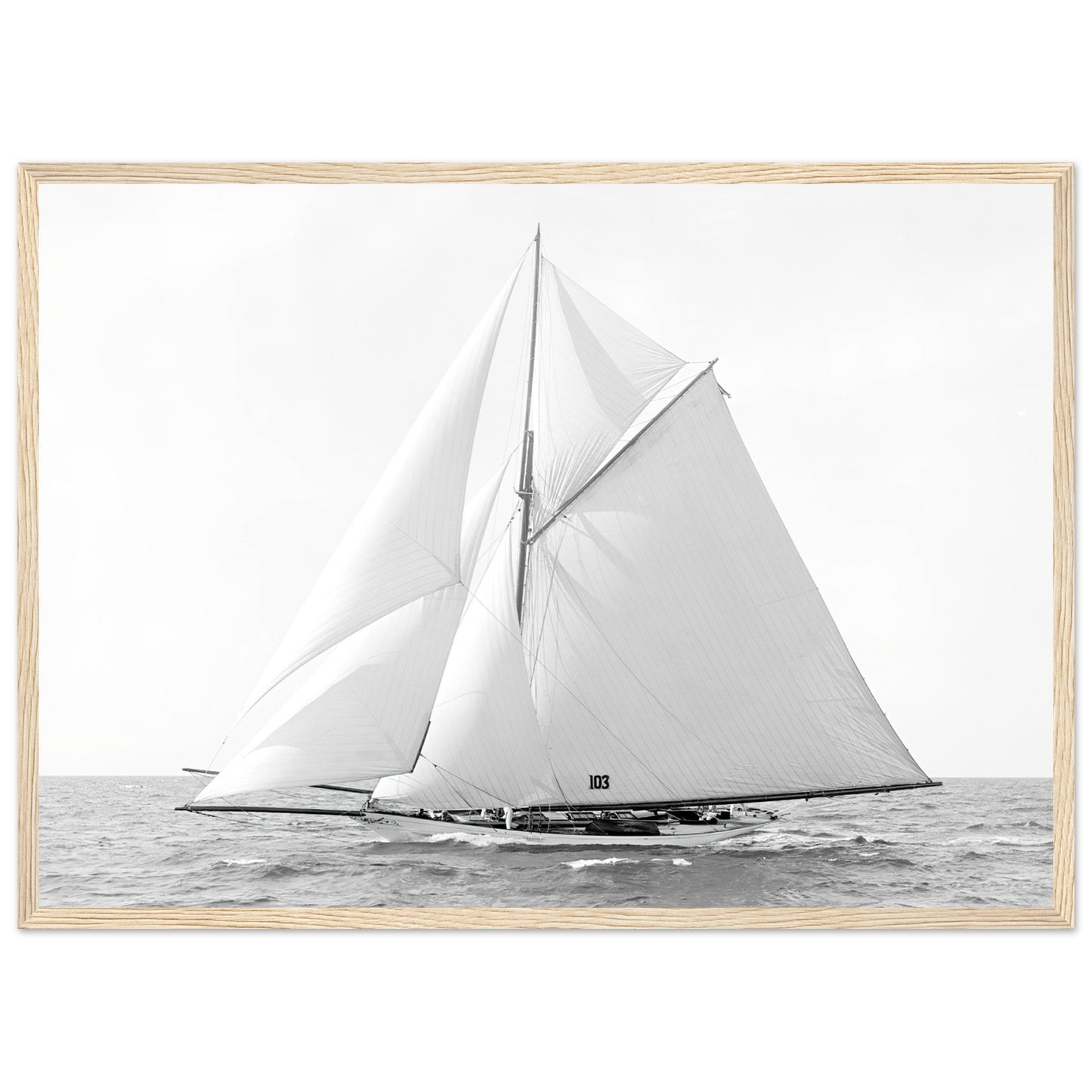 Vintage Classic Sailboat Photo - Classic Matte Paper Wooden Framed Poster - Posterify