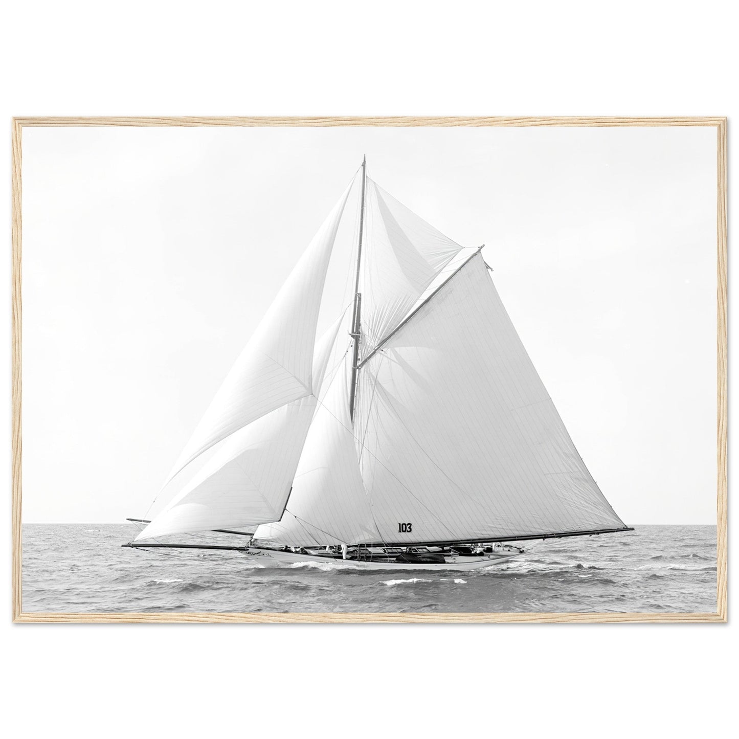 Vintage Classic Sailboat Photo - Classic Matte Paper Wooden Framed Poster - Posterify