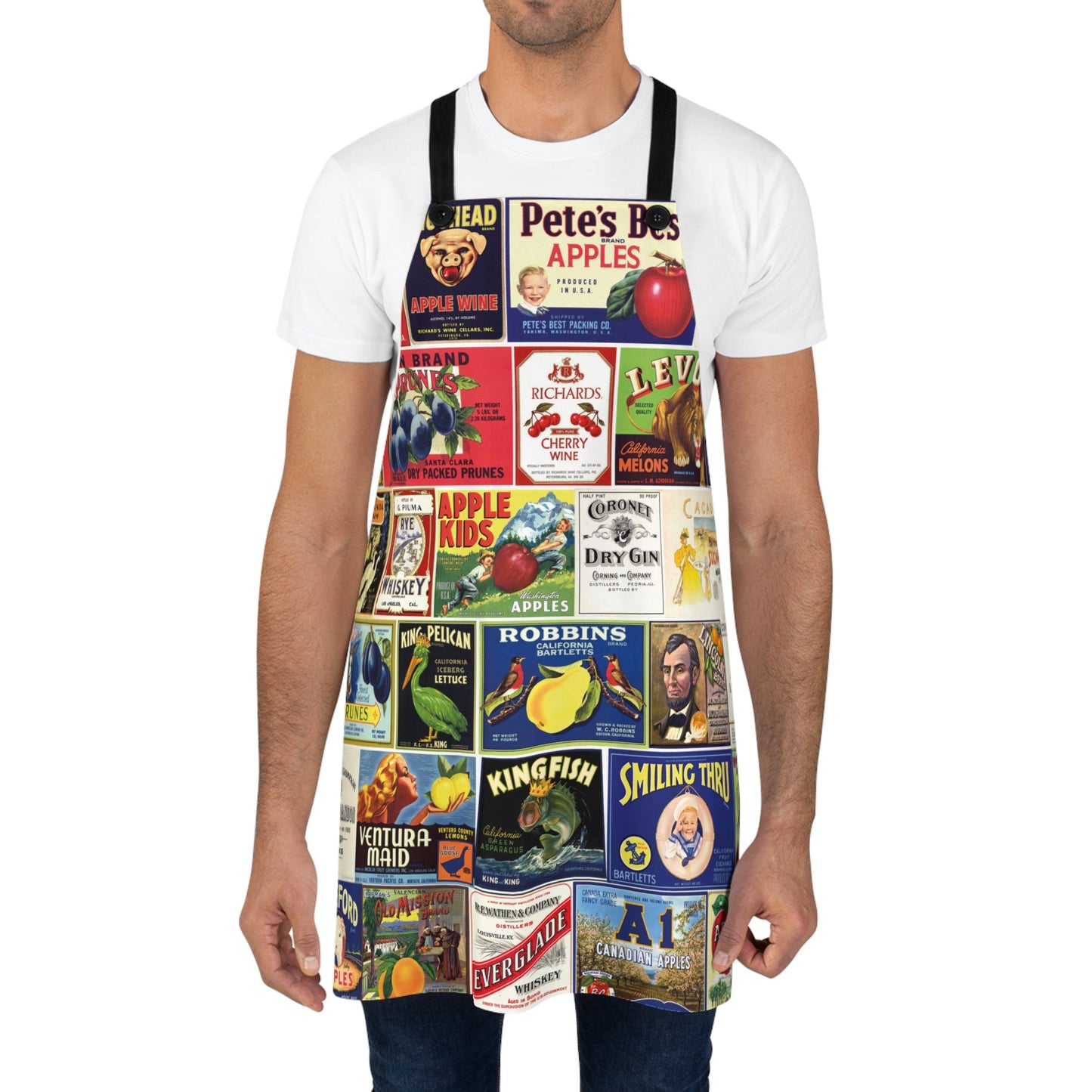 Vintage Labels Food & Beverage Apron - Posterify