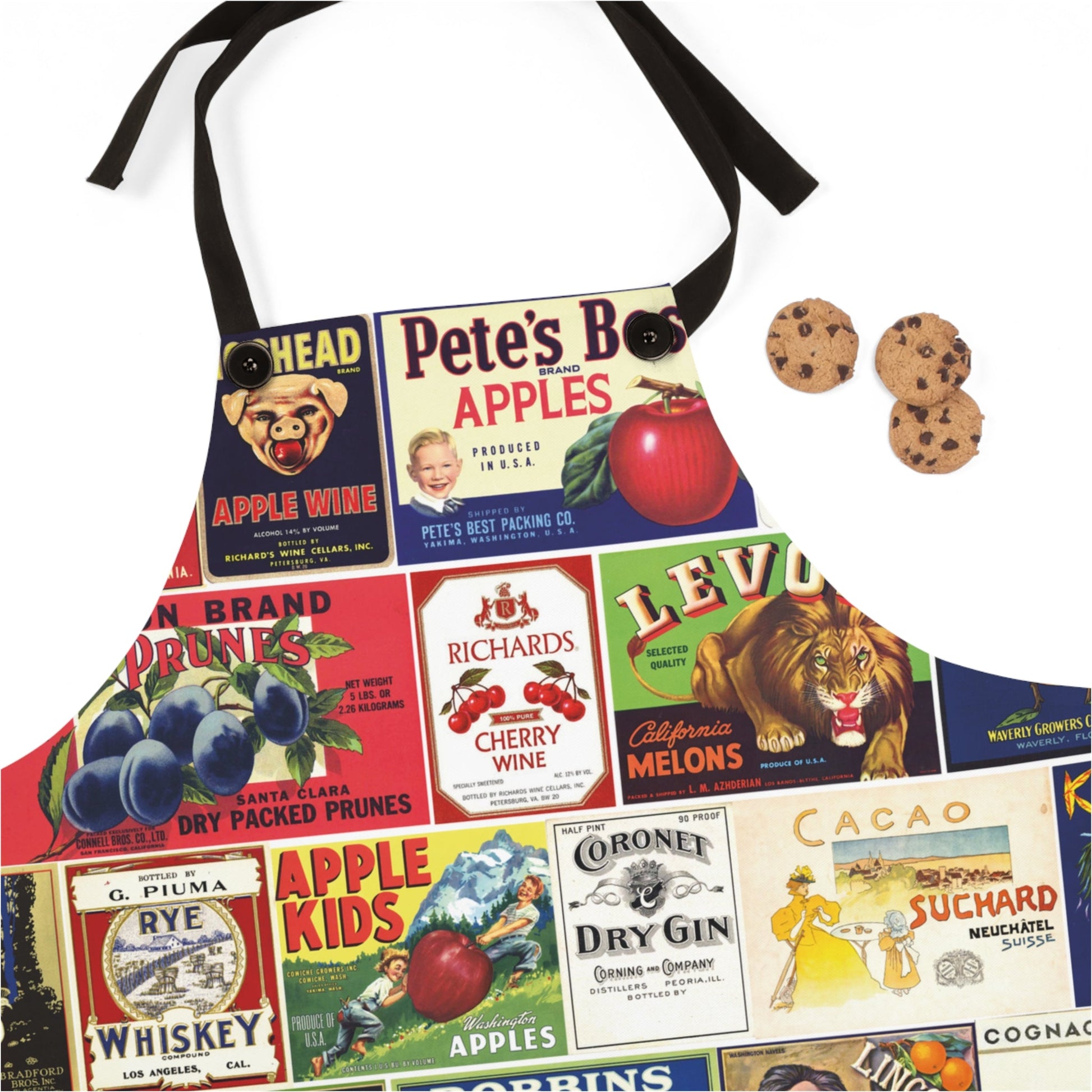 Vintage Labels Food & Beverage Apron - Posterify