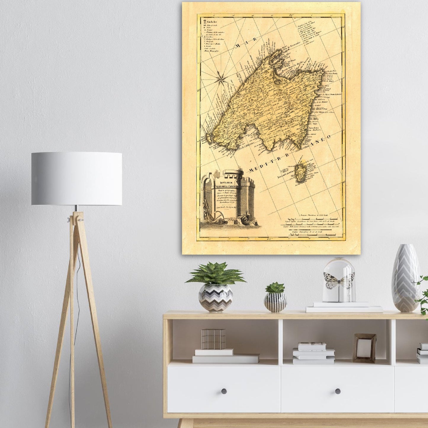 Vintage Mallorca Map Anno 1798 Reprint on Premium Matte Paper - Posterify