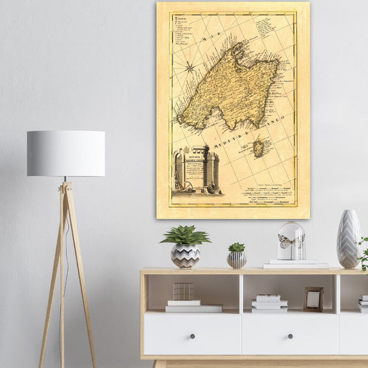 Vintage Mallorca Map Anno 1798 Reprint on Premium Matte Paper - Posterify