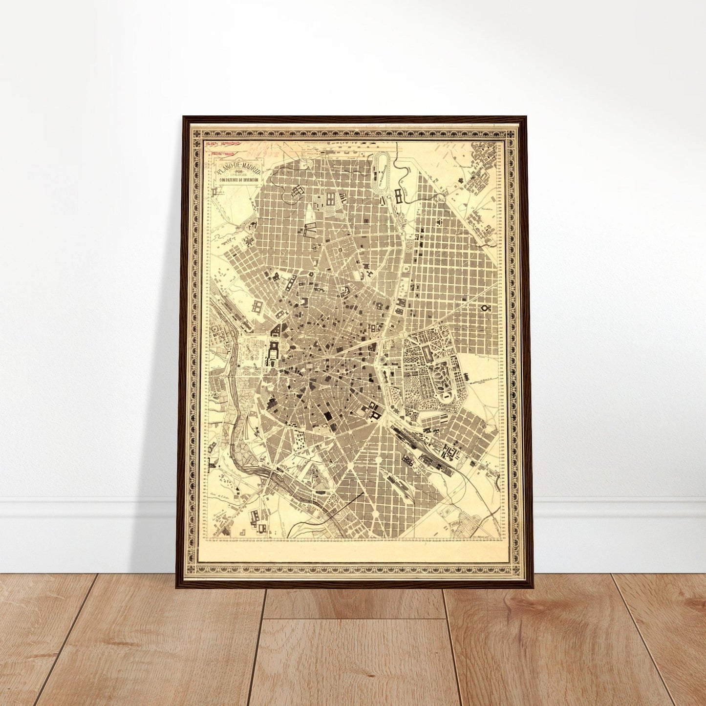 Vintage Map of Madrid City anno 1890 Reprint on Premium Paper - Posterify