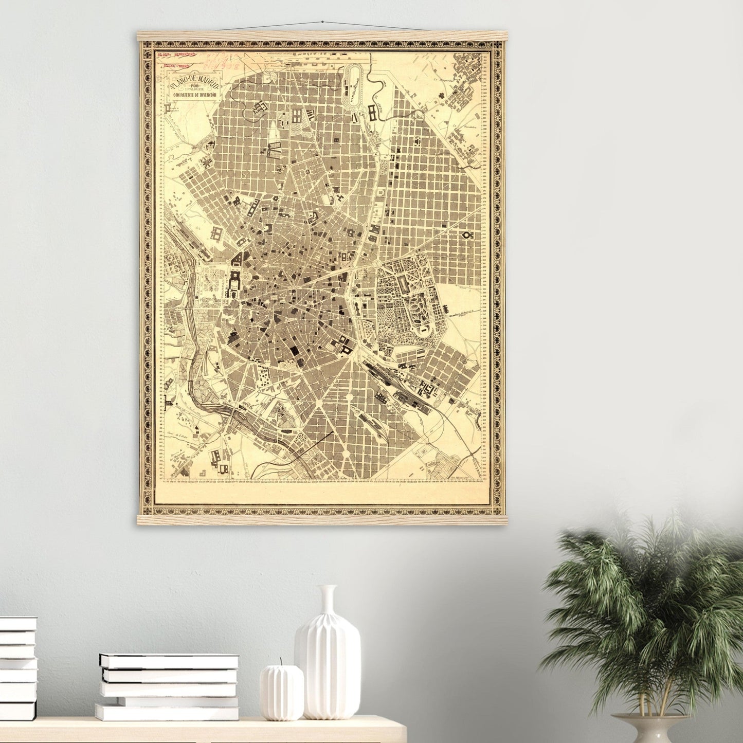 Vintage Map of Madrid City anno 1890 Reprint on Premium Paper - Posterify