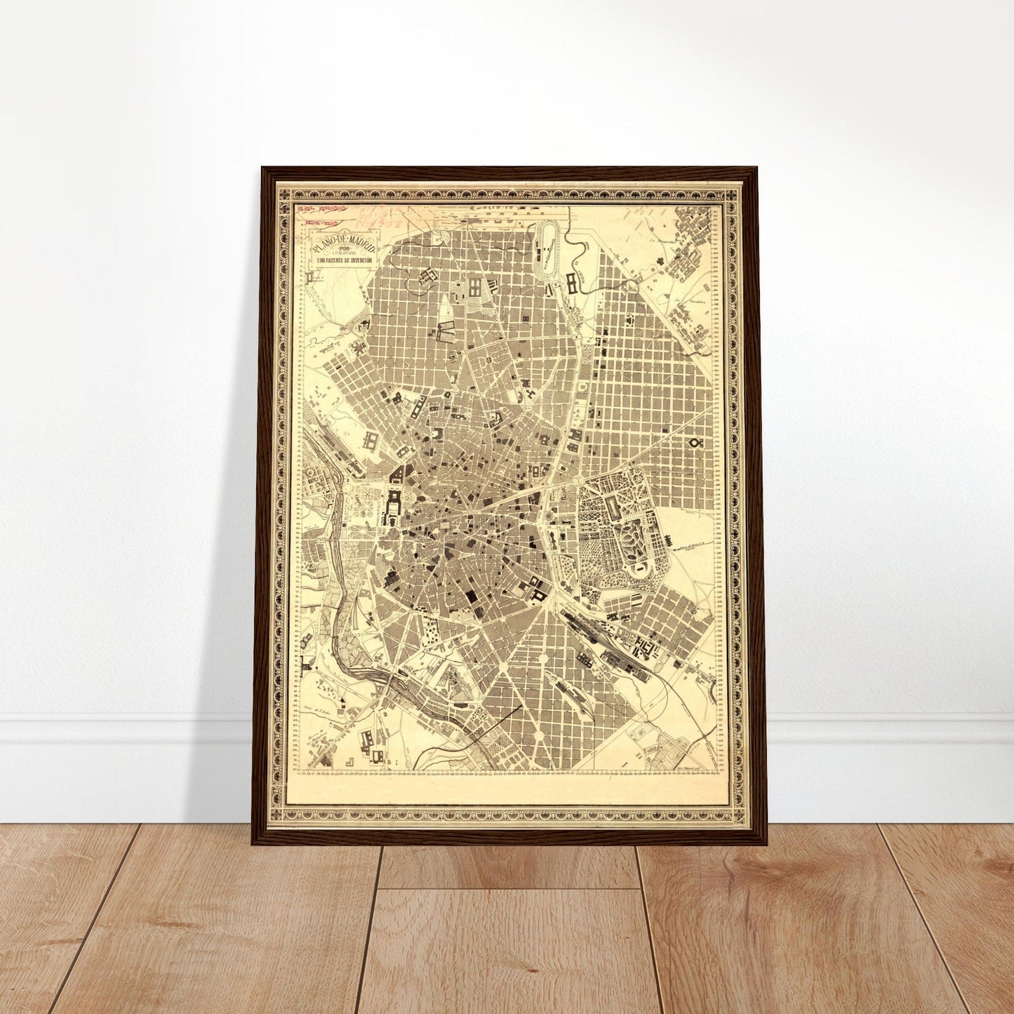 Vintage Map of Madrid City anno 1890 Reprint on Premium Paper - Posterify