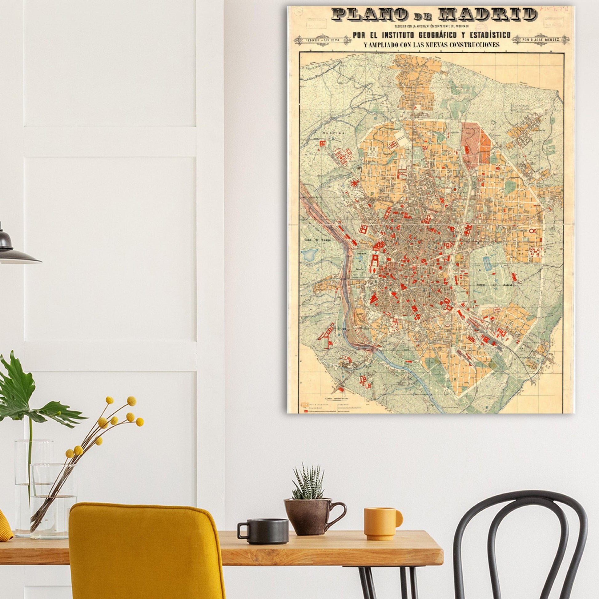 Vintage Map of Madrid City Anno 1905 Reprint on Premium Matte Paper - Posterify