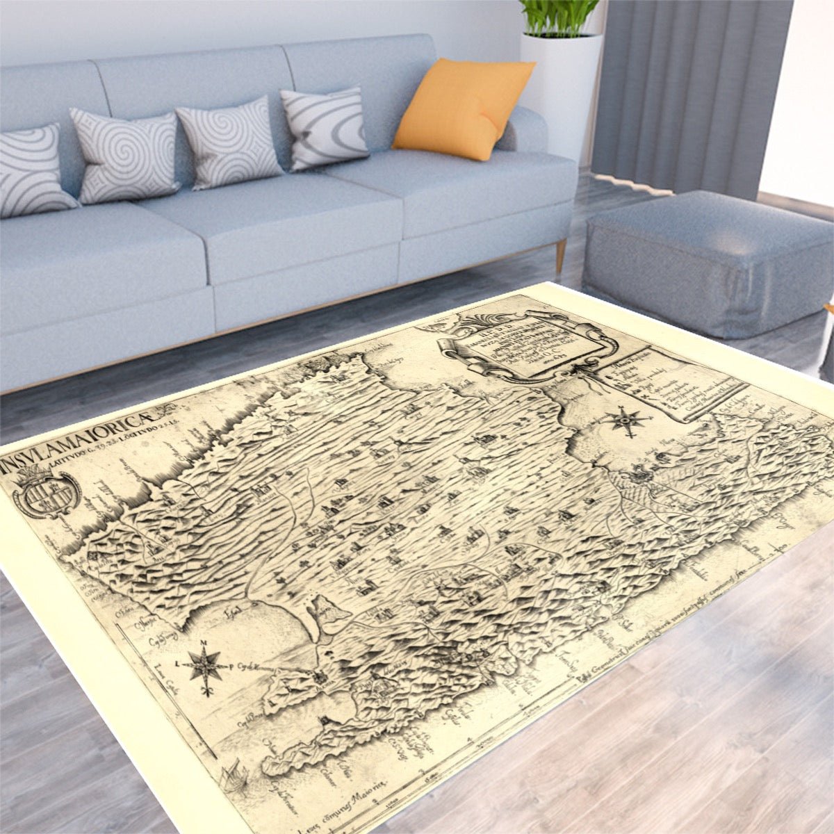 Vintage Map of Mallorca anno 1683 Floor Mat - Posterify