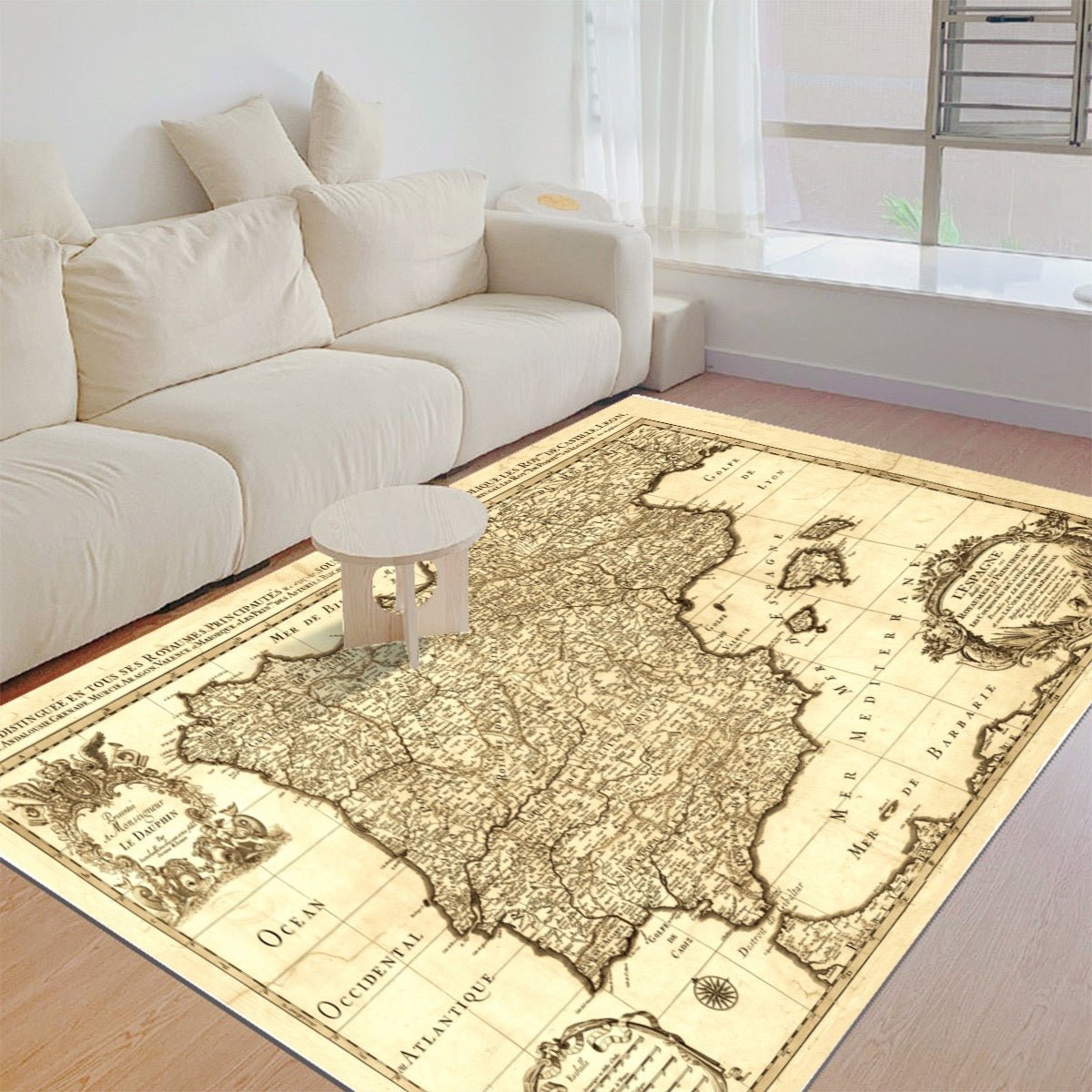 Vintage Map of Spain anno 1692 Floor Mat - Posterify