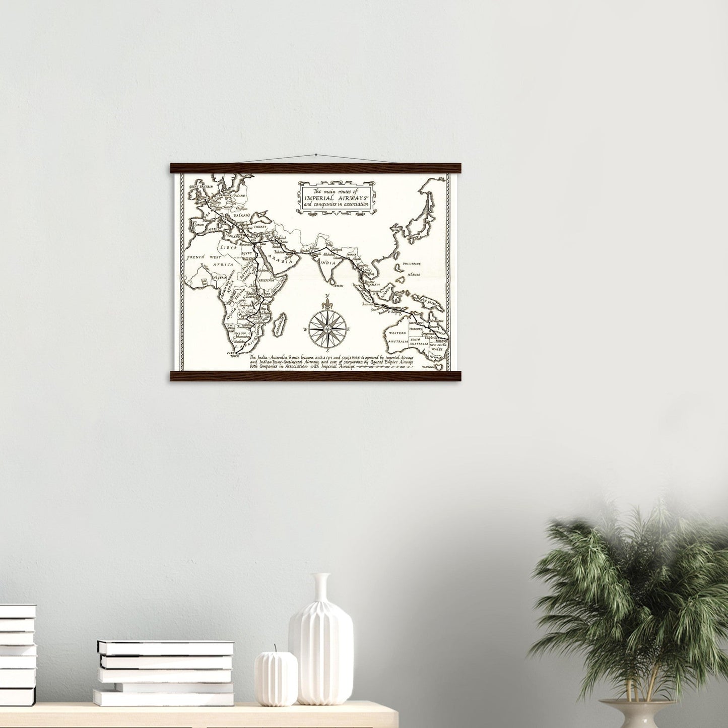 Vintage Map Reprint of Imperial Airways Route - Posterify