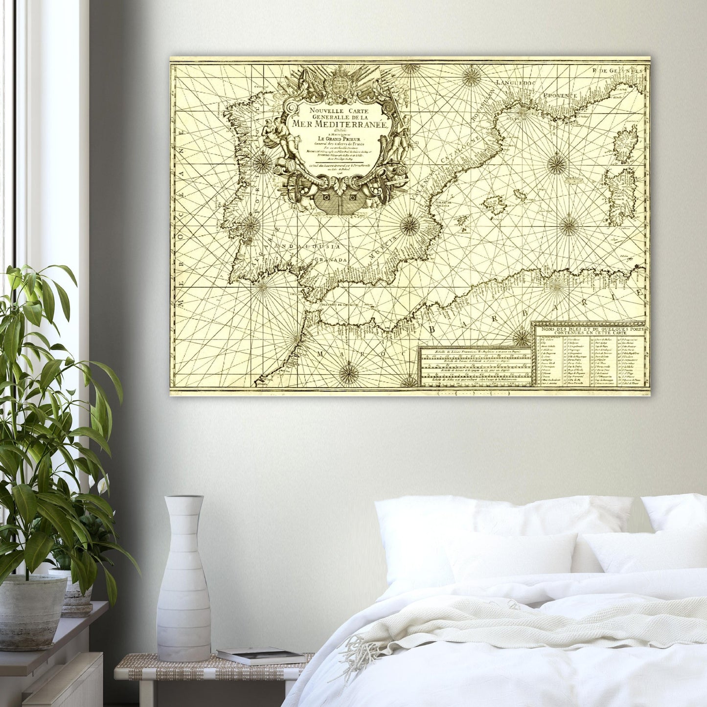 Vintage Mediterranean Sea Nautic map Anno 1726 Reprint on Premium Matte Paper - Posterify