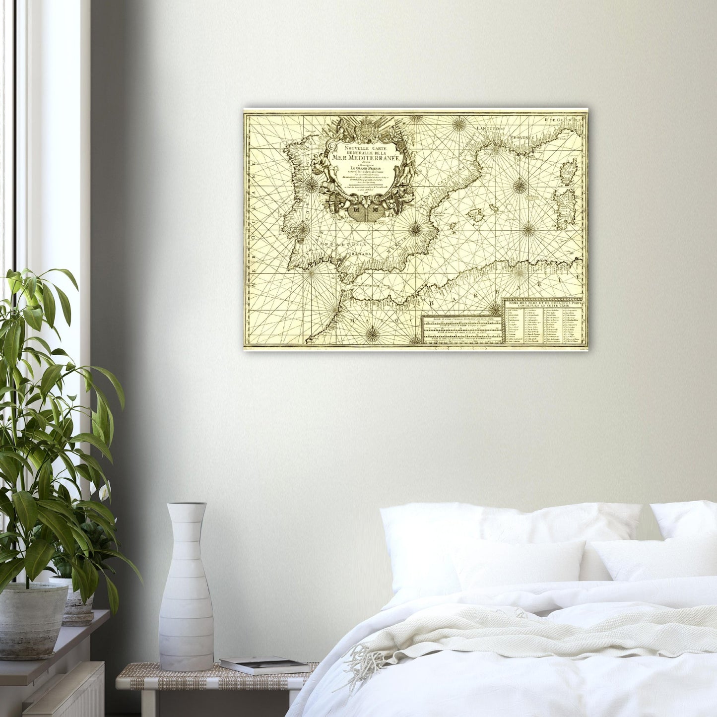 Vintage Mediterranean Sea Nautic map Anno 1726 Reprint on Premium Matte Paper - Posterify