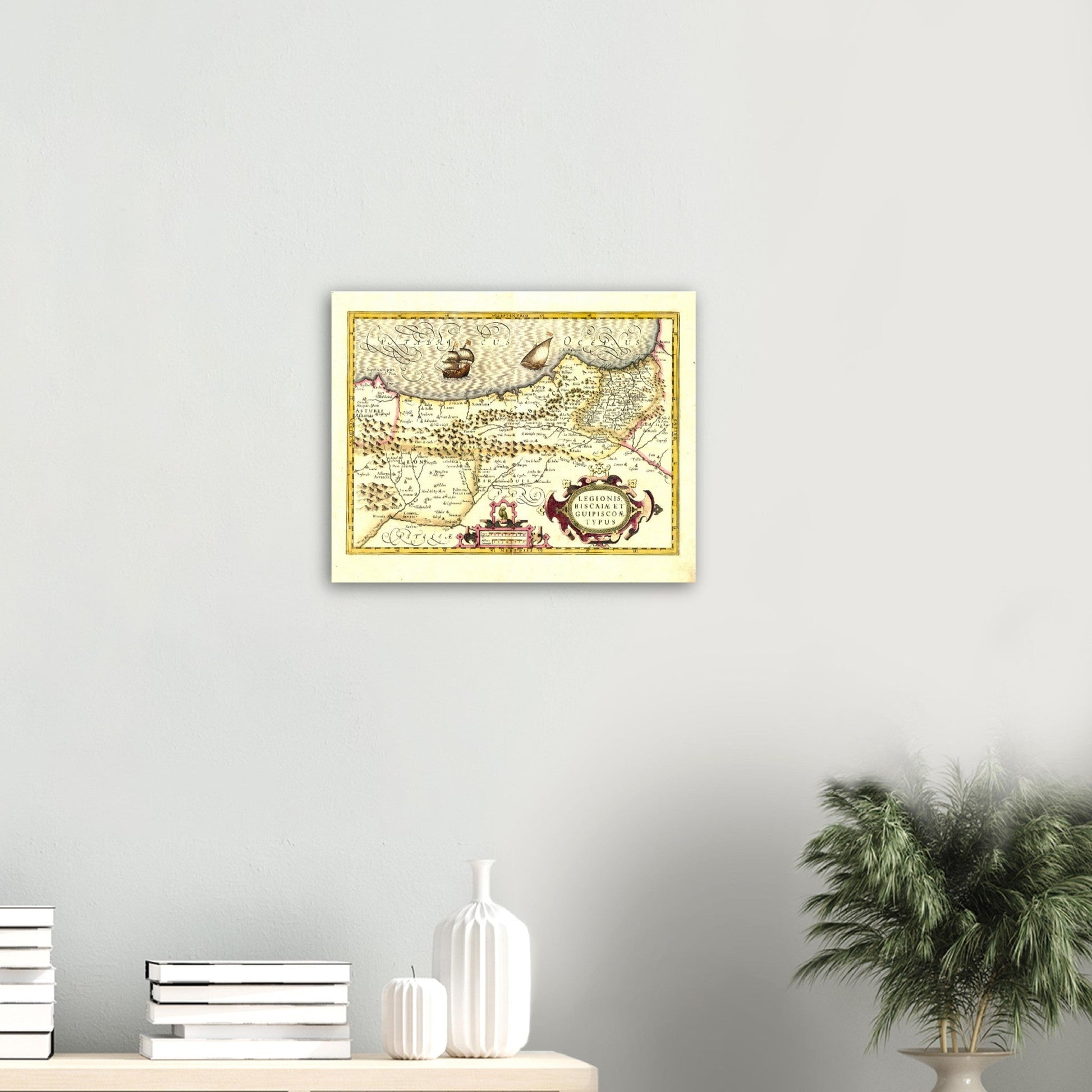 Vintage Nautic Biscay Map Anno 1606 Reprint on Premium Matte Paper - Posterify