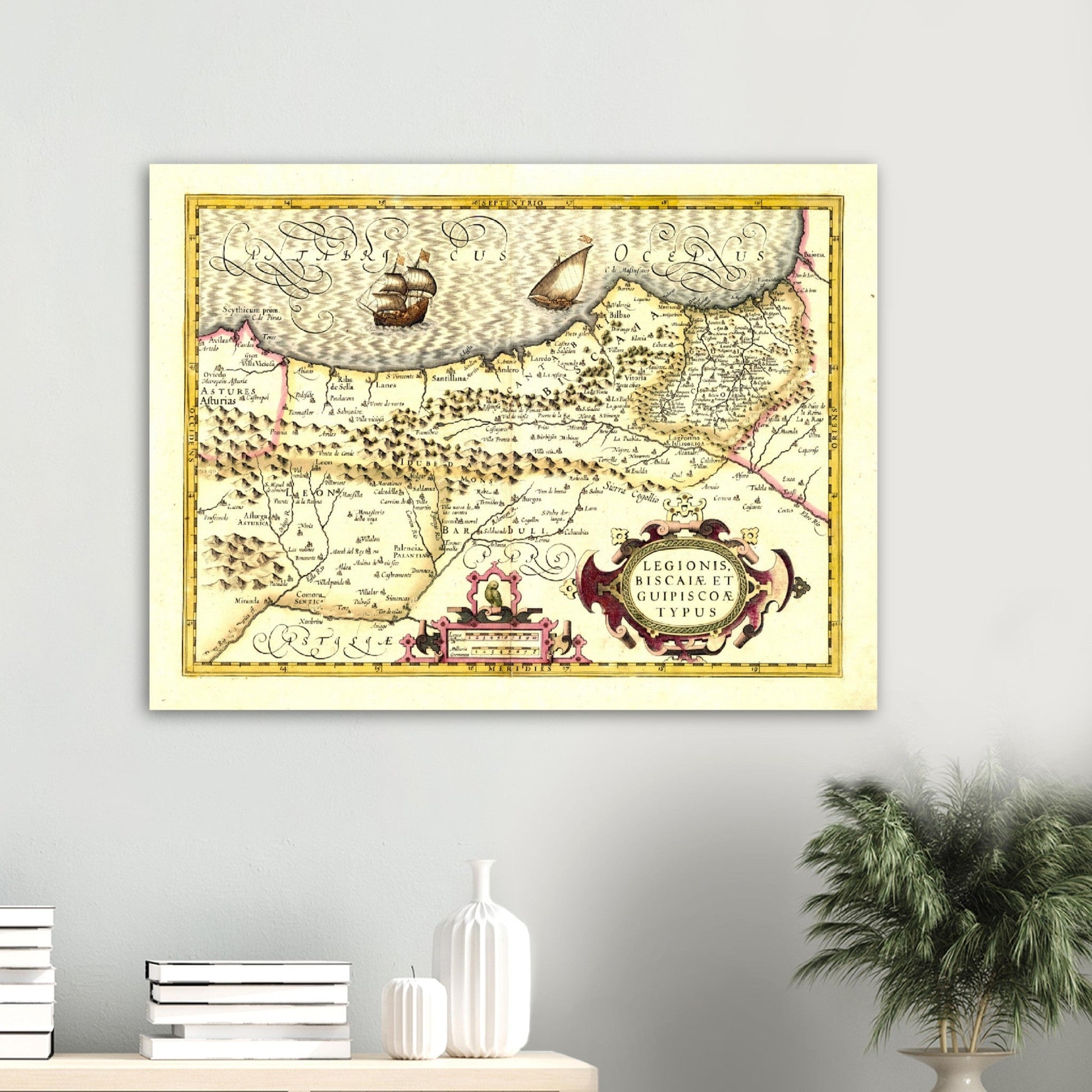 Vintage Nautic Biscay Map Anno 1606 Reprint on Premium Matte Paper - Posterify