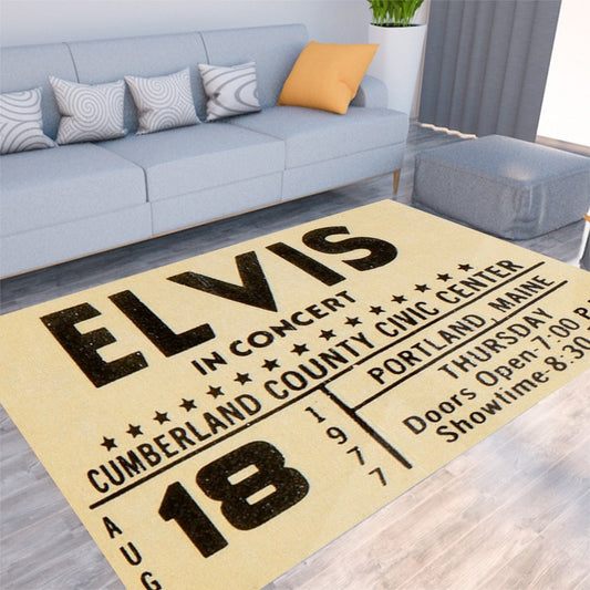 Vintage Original Concert Ticket Living Room Floor Mat - Posterify