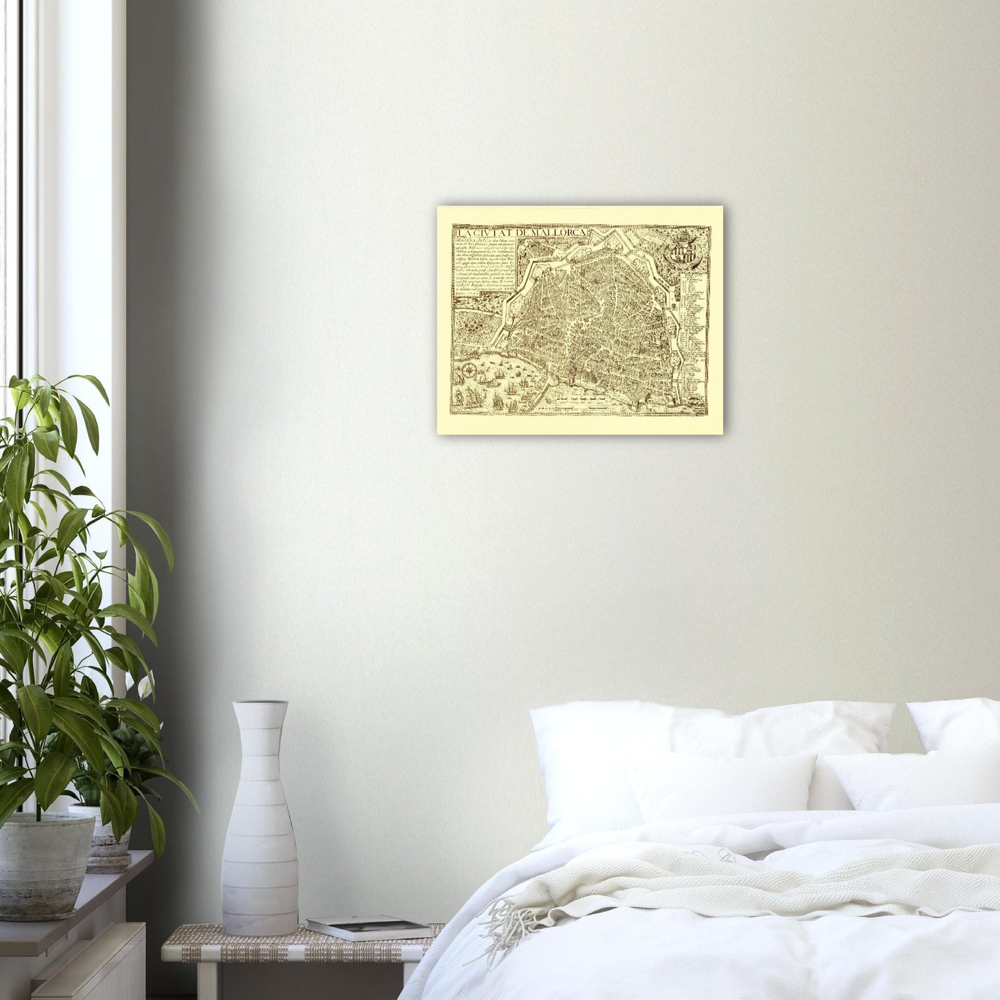 Vintage Palma City, Mallorca Map Anno 1644 Reprint on Premium Matte Paper - Posterify